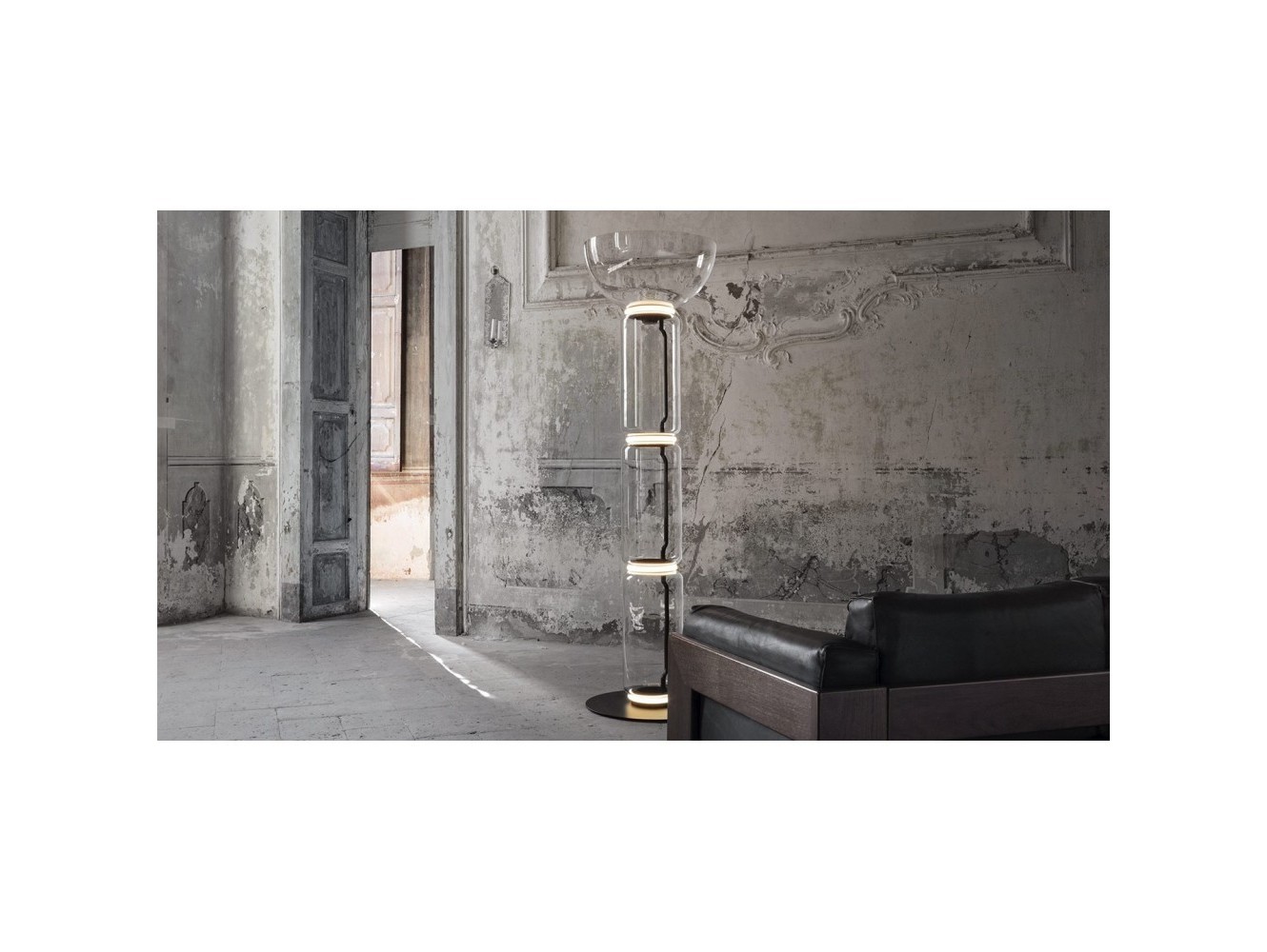 Lámpara Noctambule Floor: Diseño Modular en Cristal Soplado