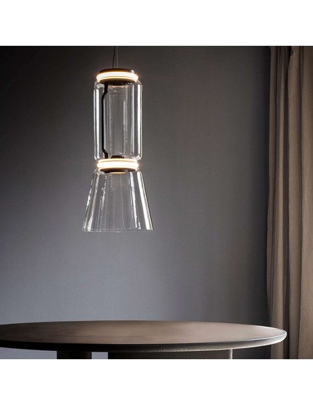 Lámpara Noctambule Low Cylinder & Cone de Flos: Modularidad y Elegancia en Cristal