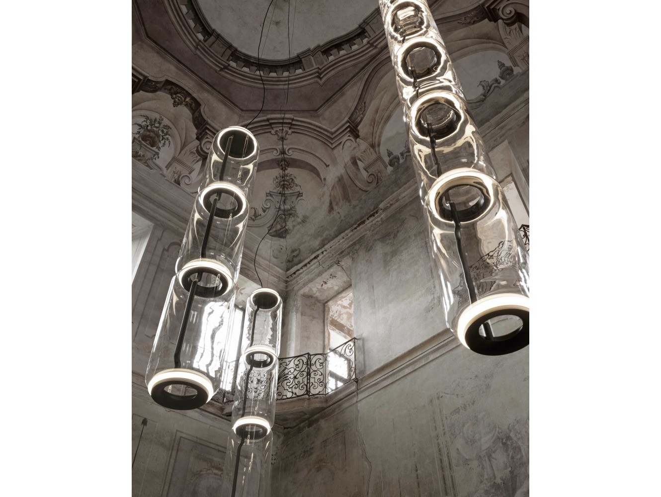 Noctambule High Cylinders de Flos: Lámparas de Módulos de Vidrio Soplado