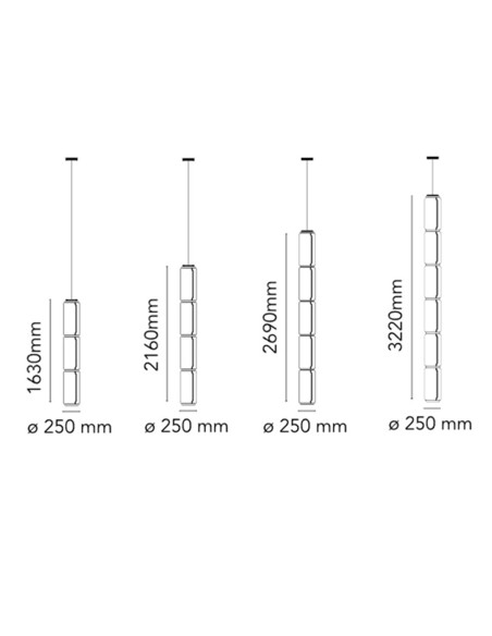 Noctambule High Cylinders de Flos: Lámparas de Módulos de Vidrio Soplado