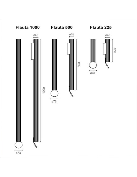 Aplique de Pared Flauta Flos: Diseño Elegante con Emisión Doble de Luz