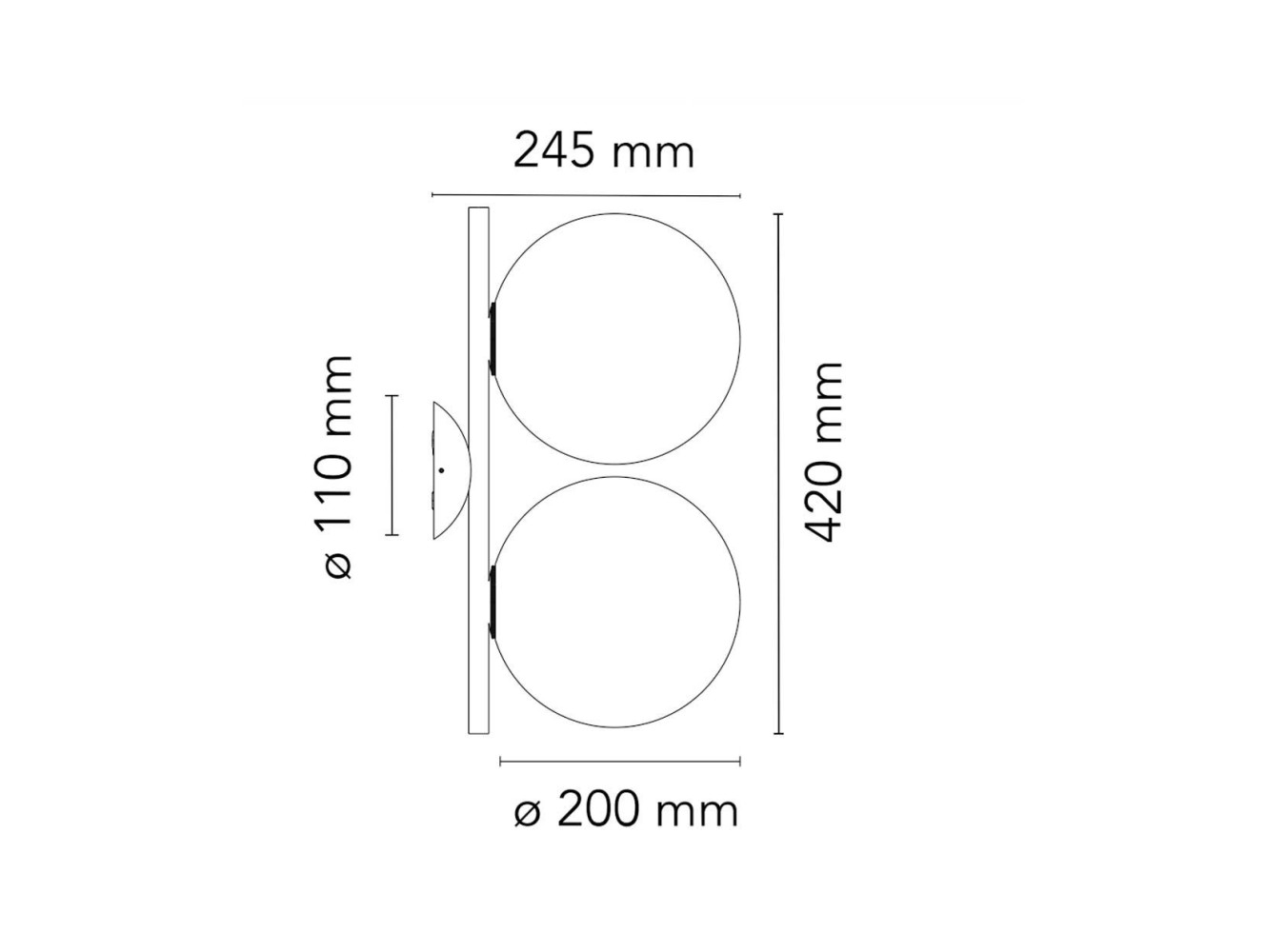 IC Lights C/W1 Double de Flos: Aplique/Plafón de Estilo Moderno