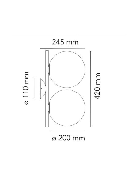 IC Lights C/W1 Double de Flos: Aplique/Plafón de Estilo Moderno