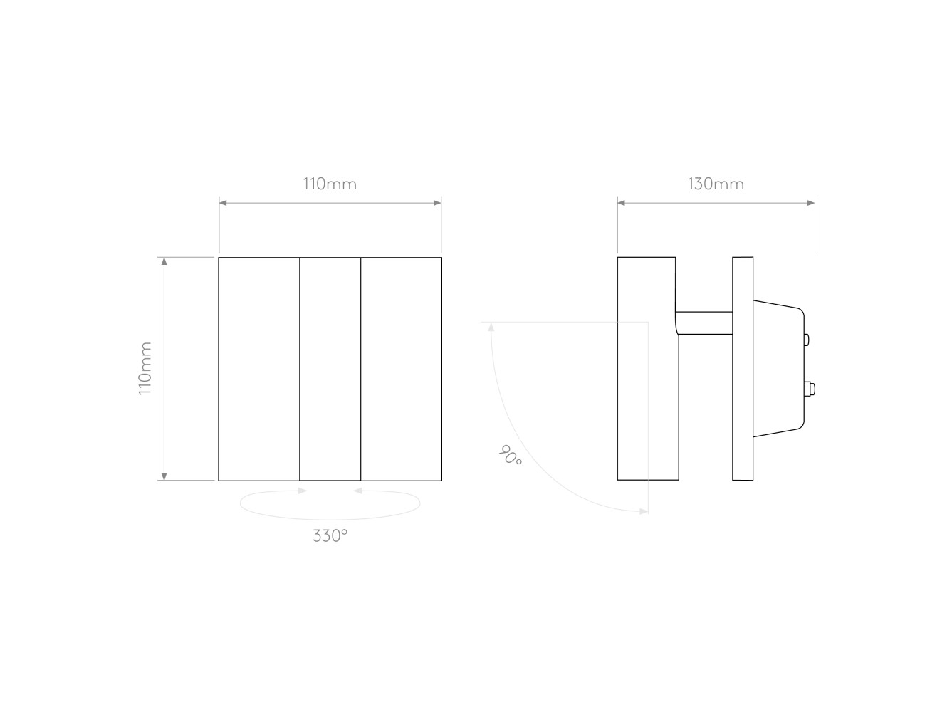 Astro Aplique de Pared Enna LED Square Unswitched LED