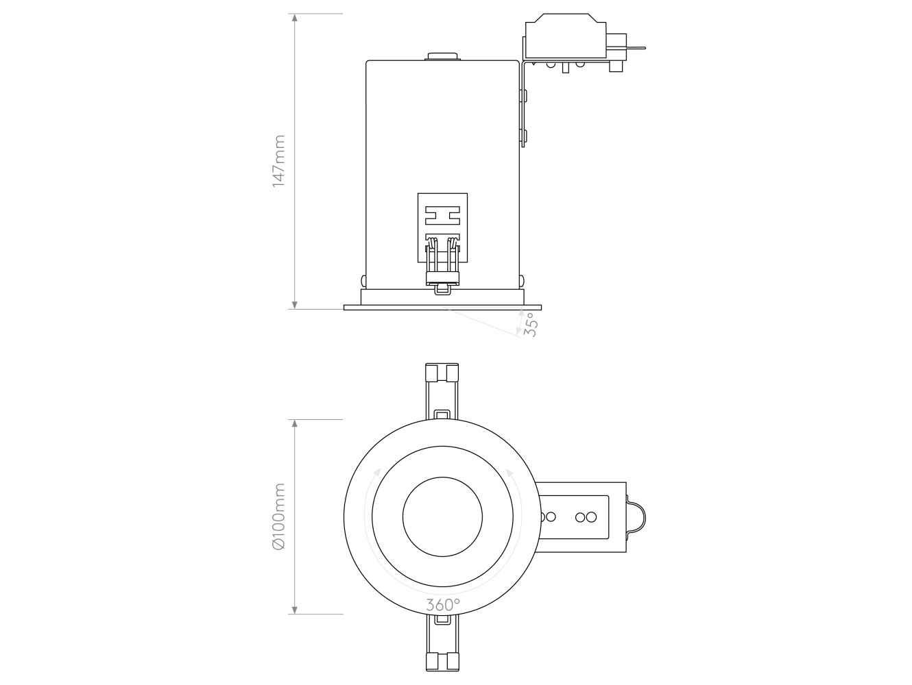 Astro Lámpara de Techo Taro Round Adjustable Fire-Rated