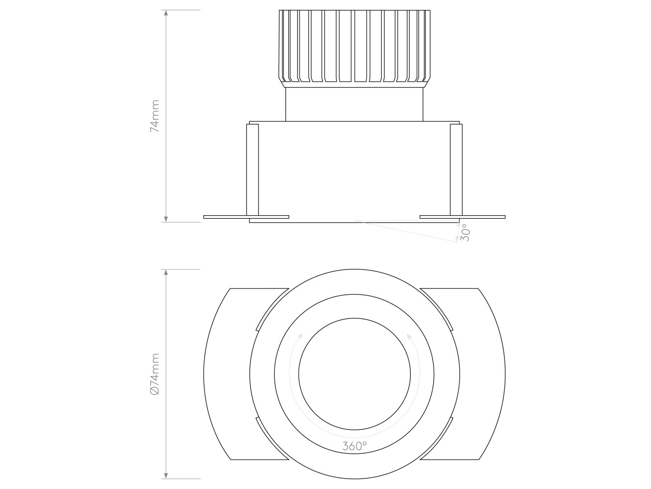Astro Lámpara de Techo Trimless Round Adjustable LED