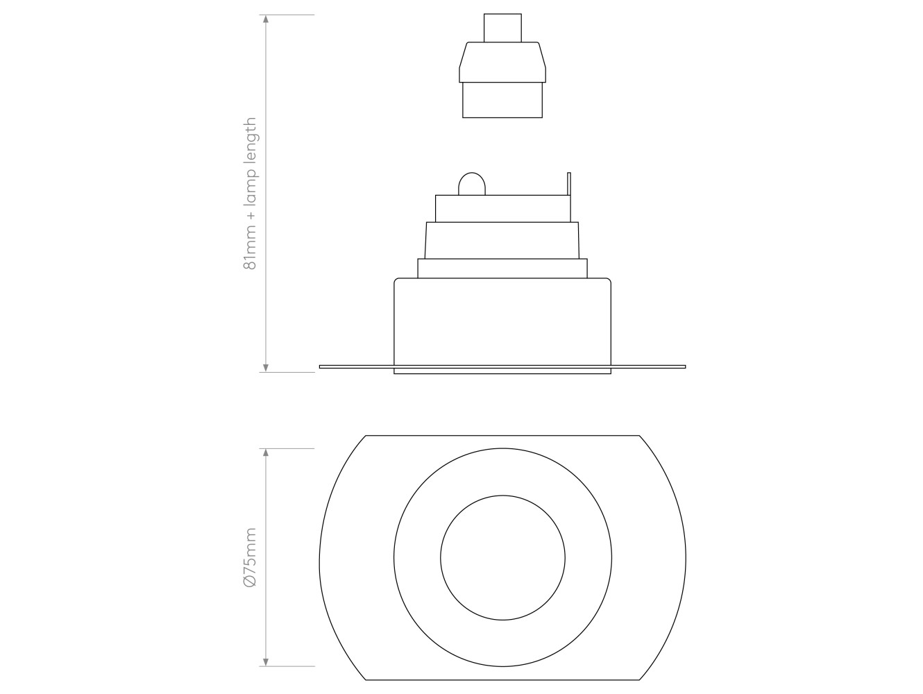 Astro Lámpara de Techo Trimless Slimline Round Fixed Fire-Rated IP65