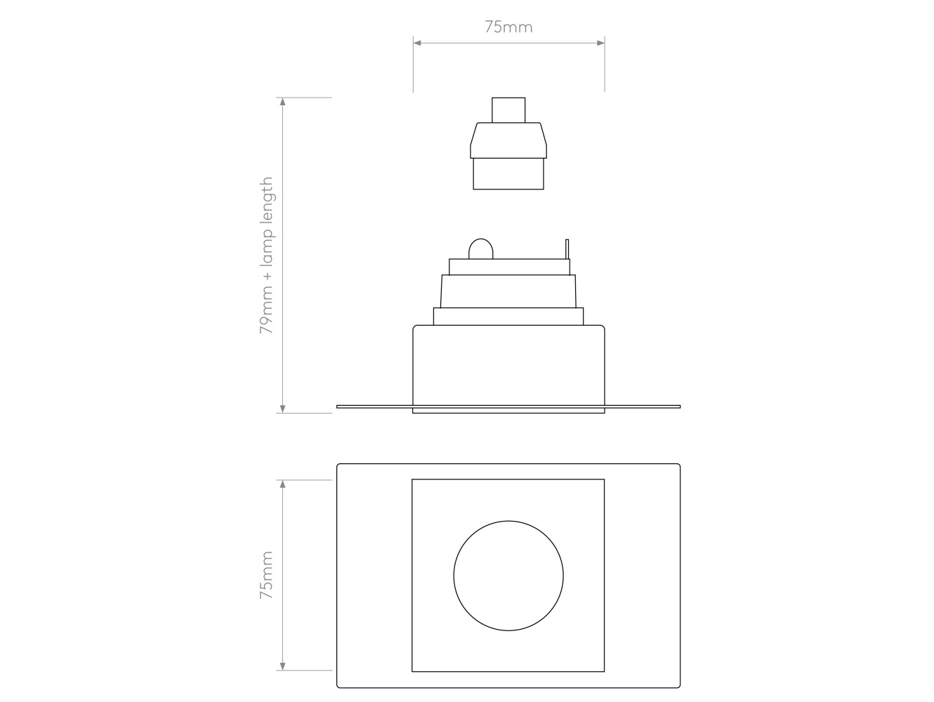 Astro Lámpara de Techo Trimless Square Fixed