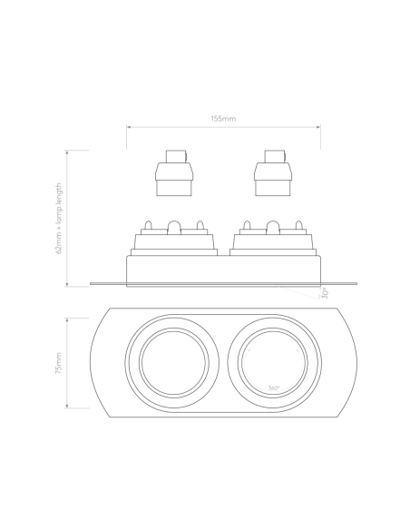 Astro Lámpara de Techo Trimless Round Twin Adjustable