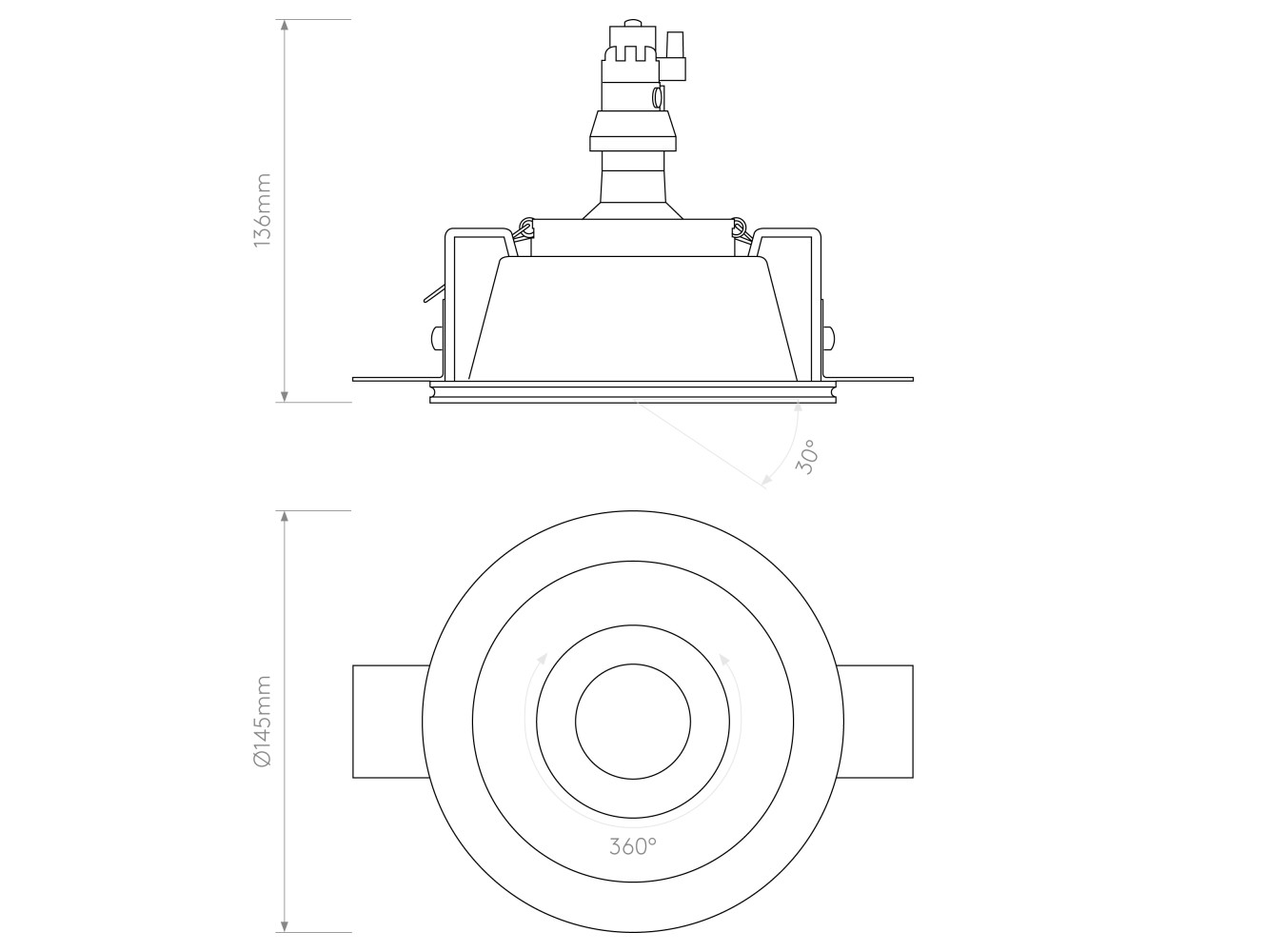 Astro Lámpara de Techo Blanco Round Adjustable