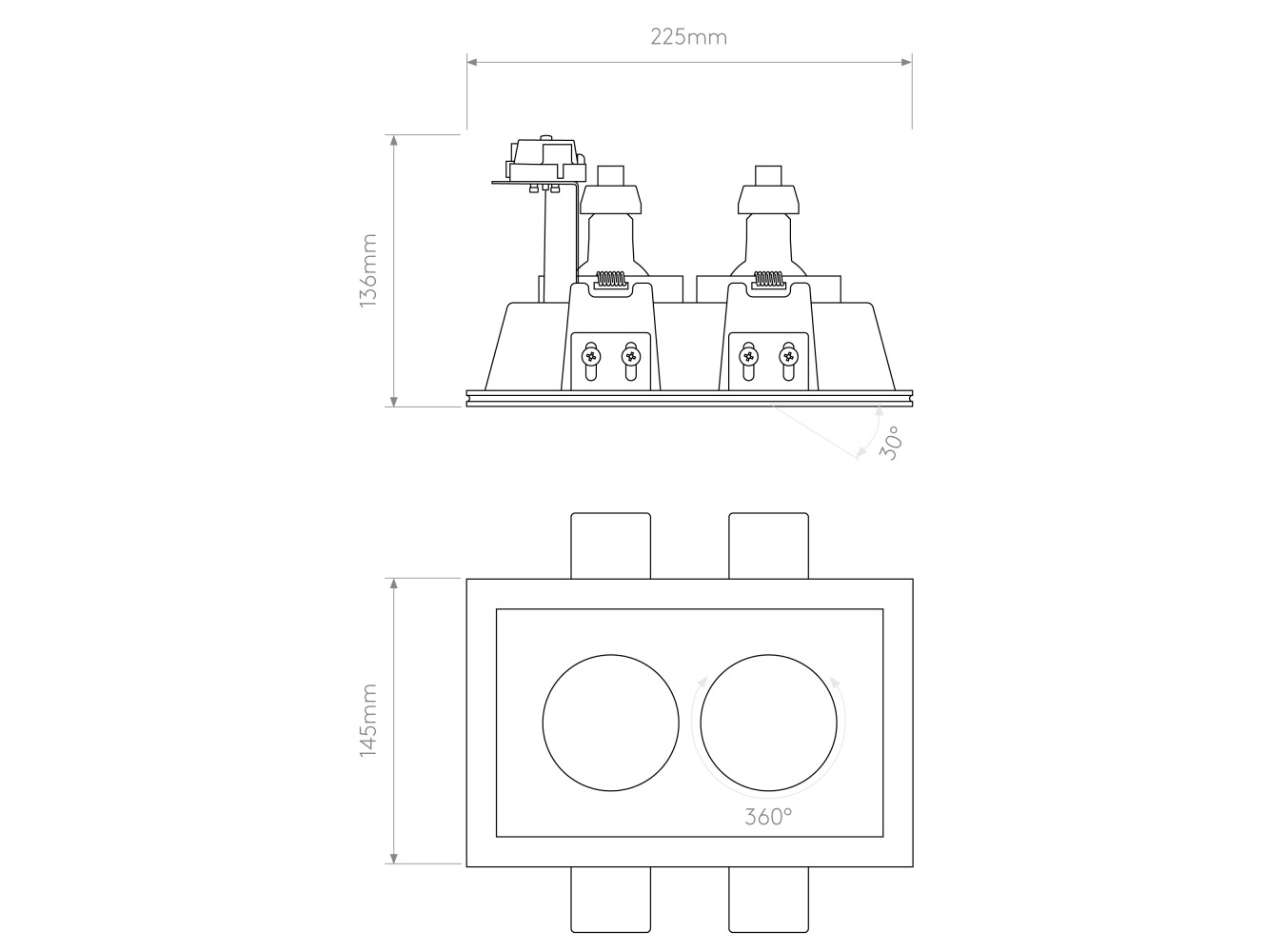 Astro Lámpara de Techo Blanco Twin Adjustable
