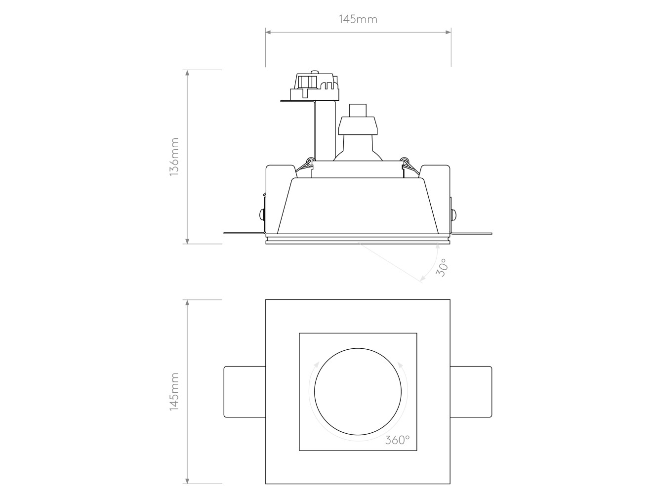 Astro Lámpara de Techo Blanco Square Adjustable
