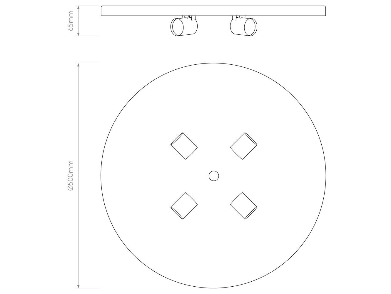 Astro Lámpara de Techo 4-Way Plate