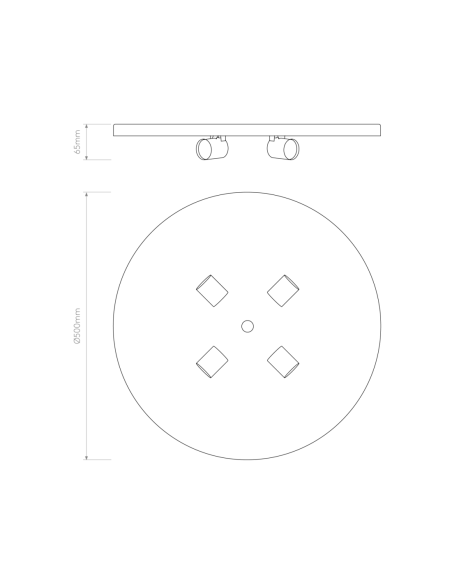 Astro Lámpara de Techo 4-Way Plate