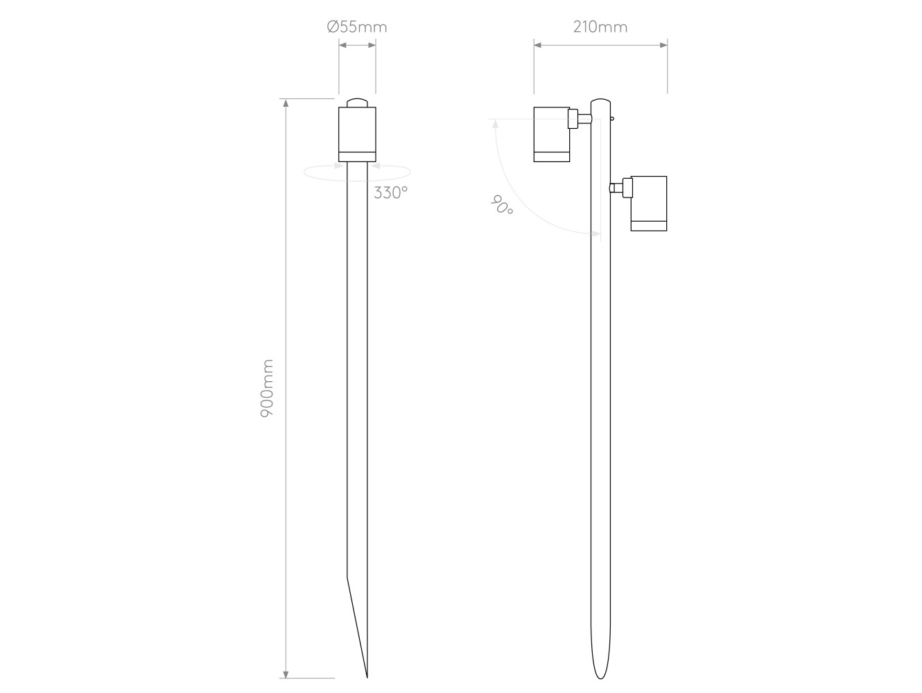 Astro Lámpara exterior Bayville Spike Spot 900 Twin