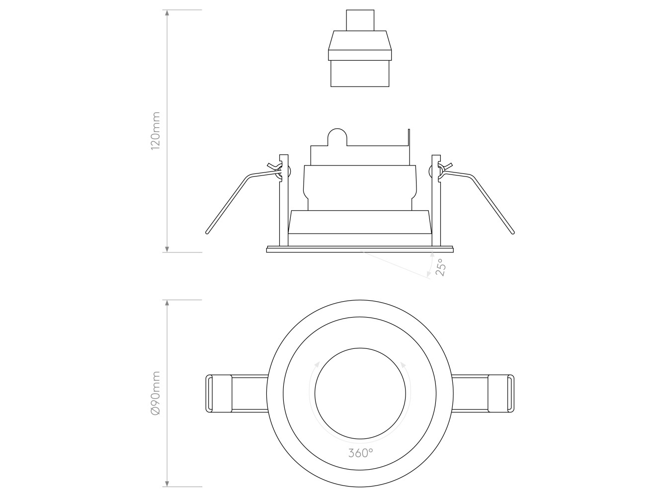Astro Lámpara de Techo Pinhole Slimline Round Adjustable Fire-Rated