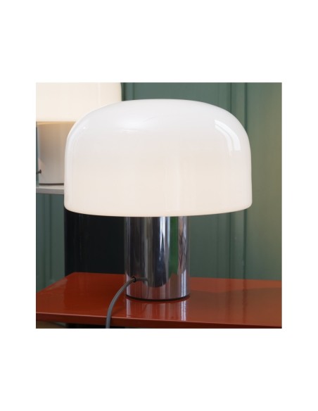 Flos Bellhop Glass T – Lámpara de sobremesa con difusor de vidrio opalino