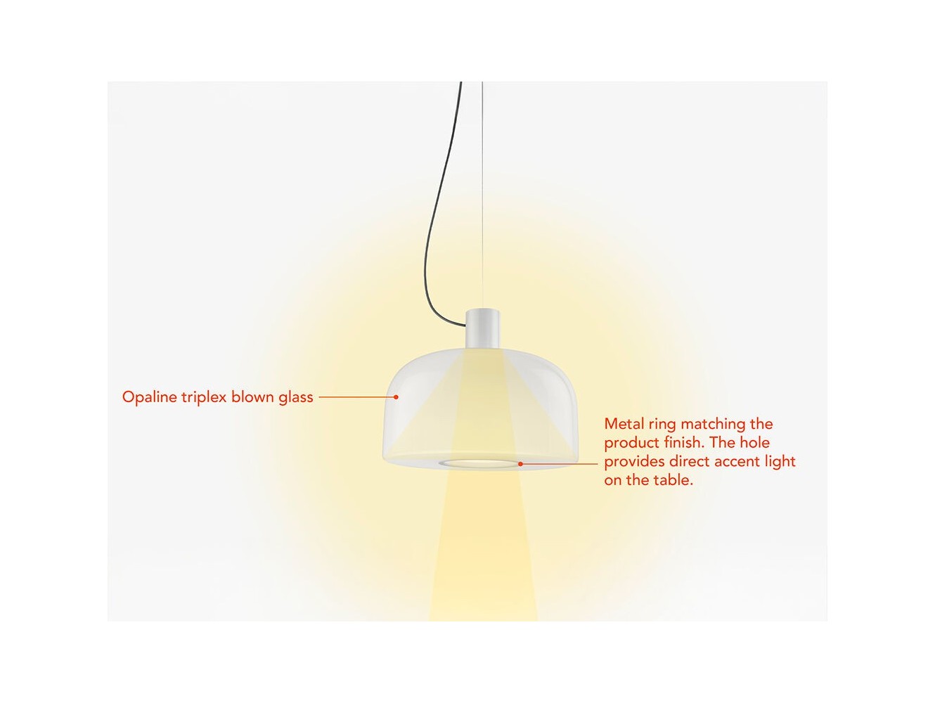 Flos Bellhop Glass S2 – Lámpara de suspensión de vidrio soplado y luz directa