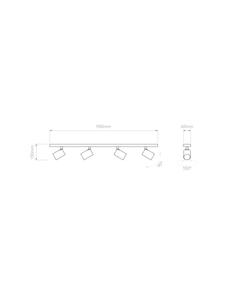 Astro Aplique de Pared Ascoli Four Bar