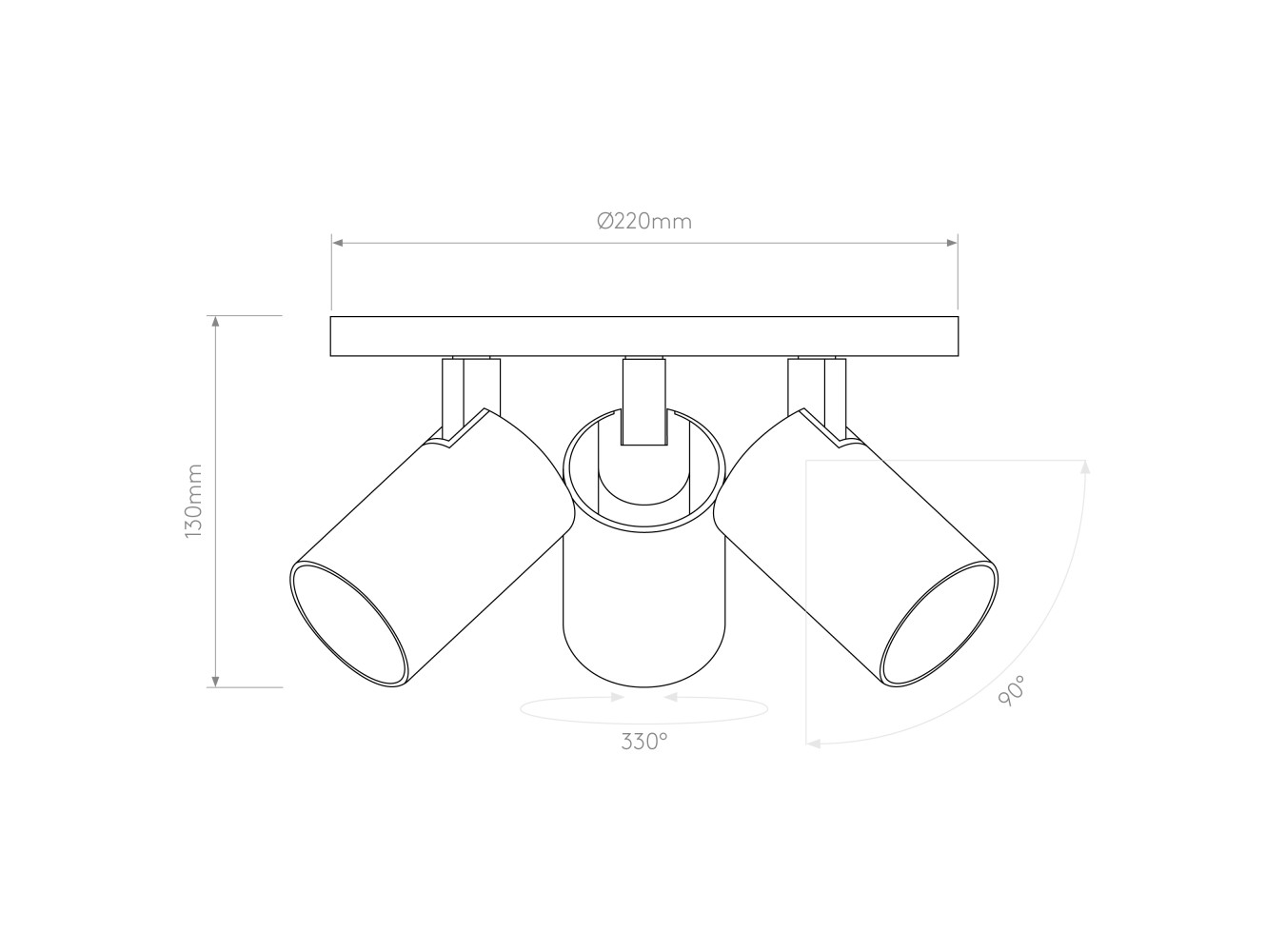 Astro Aplique de Pared Ascoli Triple Round