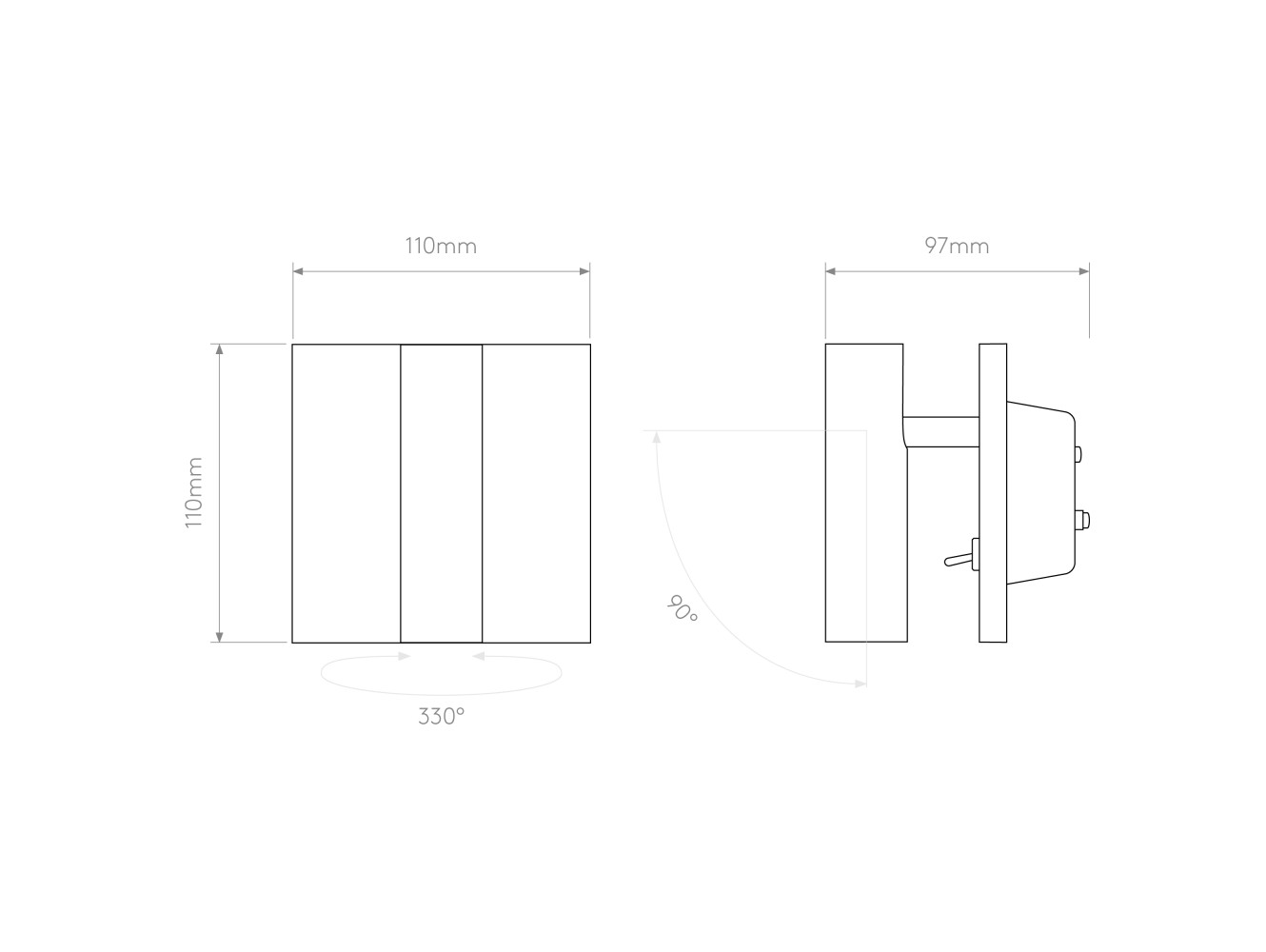 Astro Aplique de Pared Enna Square Switched LED