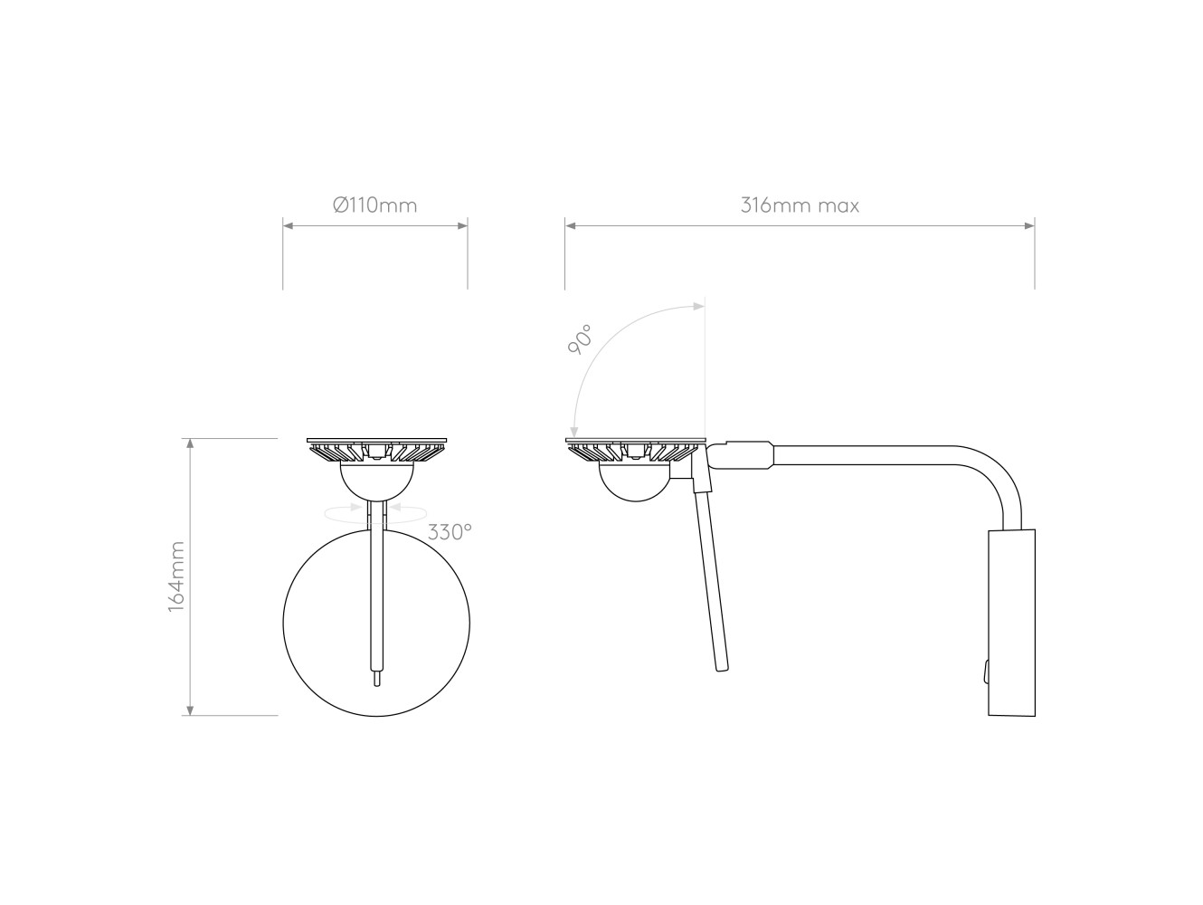 Astro Aplique de Pared Miura Swing Arm