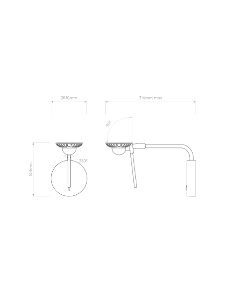 Astro Aplique de Pared Miura Swing Arm