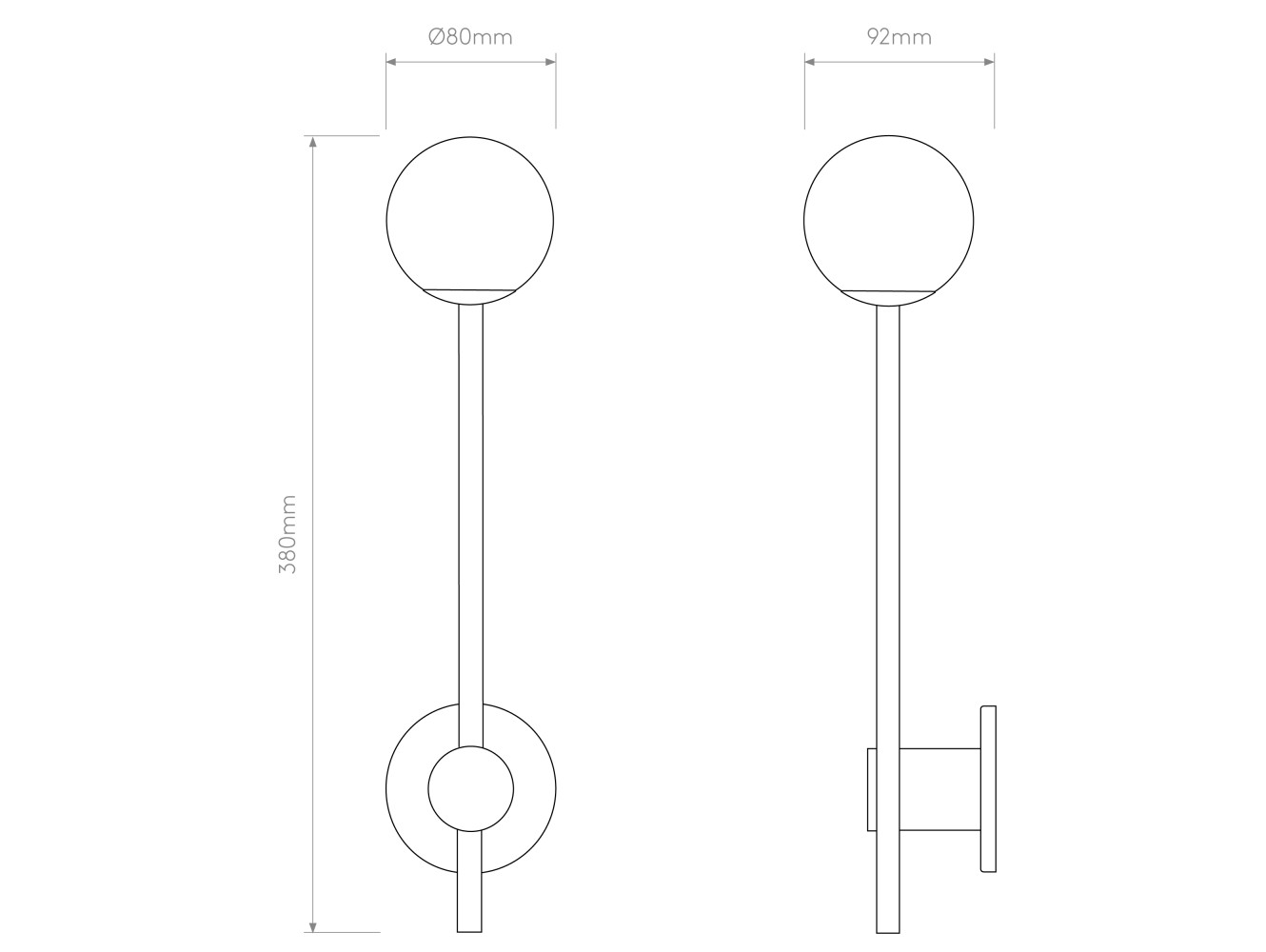 Astro Aplique de Pared Orb Single