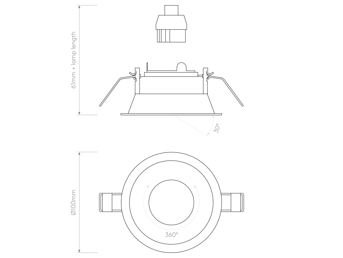Astro Lámpara de Techo Minima Slimline Round Adjustable Fire-Rated