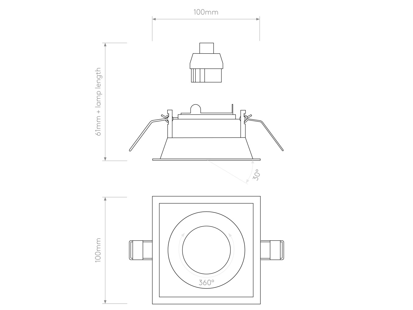 Astro Lámpara de Techo Minima Slimline Square Adjustable Fire-Rated