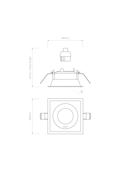 Astro Lámpara de Techo Minima Slimline Square Adjustable Fire-Rated