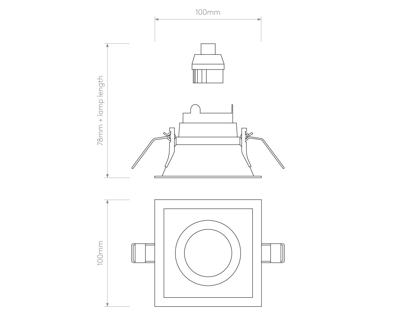 Astro Lámpara de Techo Minima Slimline Square Fixed Fire-Rated IP65