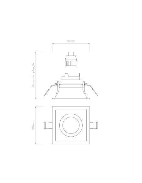 Astro Lámpara de Techo Minima Slimline Square Fixed Fire-Rated IP65