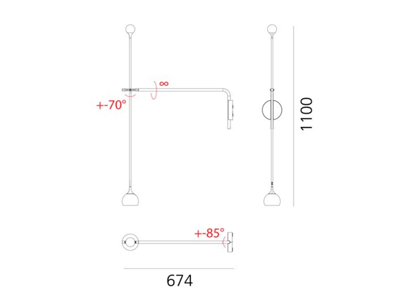 Artemide Ixa Wall L Plug Aplique de pared