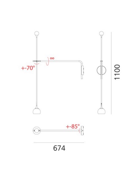 Artemide Ixa Wall L Plug Aplique de pared