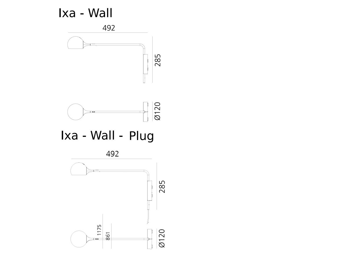 Artemide Ixa Wall Plug Aplique de pared