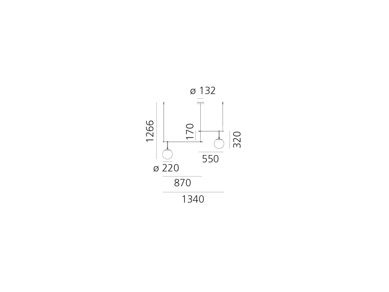 Artemide NH S3 2 Arms Lámpara de suspensión