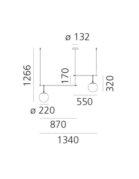 Artemide NH S3 2 Arms Lámpara de suspensión