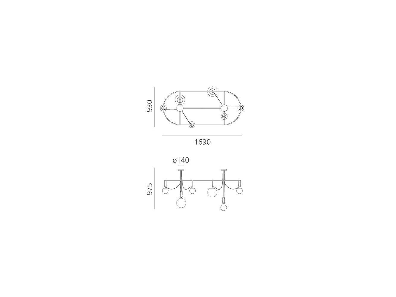 Artemide NH S5 Ellittica Lámpara de suspensión