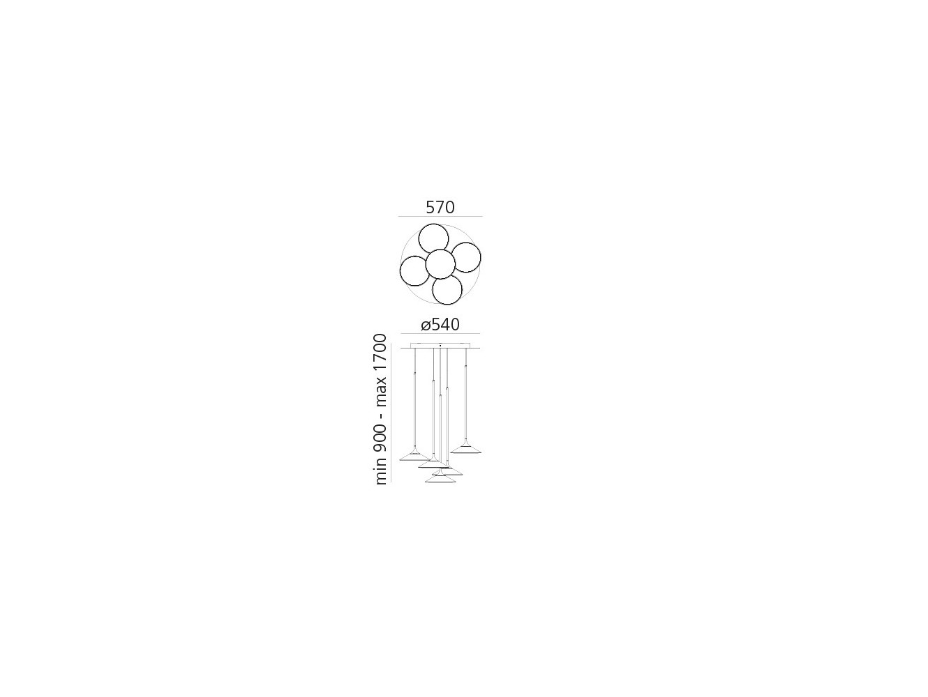 Artemide Orsa Cluster 5 Lámpara de suspensión