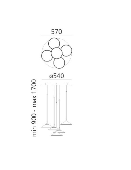 Artemide Orsa Cluster 5 Lámpara de suspensión