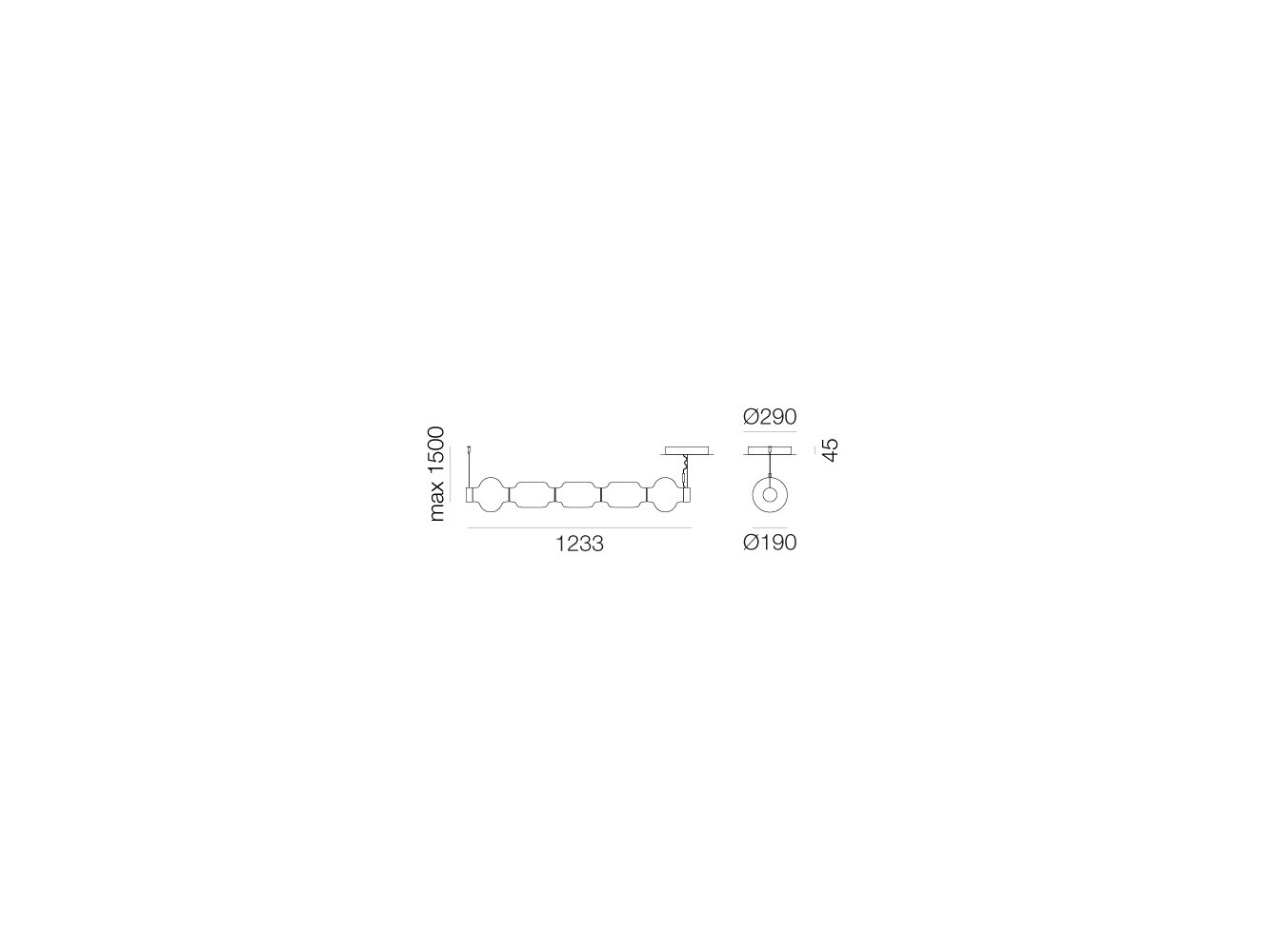 Artemide Alambicco Horizontal 2700 Lámpara de suspensión