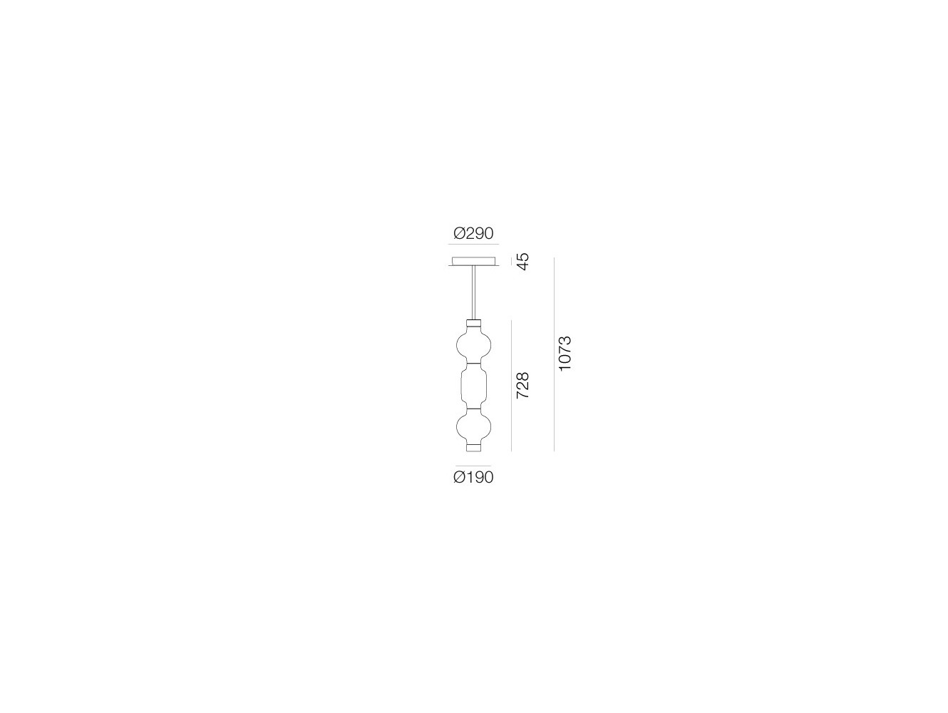 Artemide Alambicco Vertical 3 Vetri Lámpara de techo