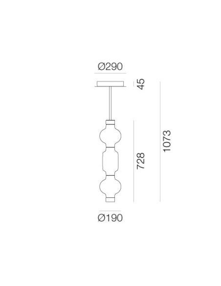 Artemide Alambicco Vertical 3 Vetri 2700 Lámpara de techo