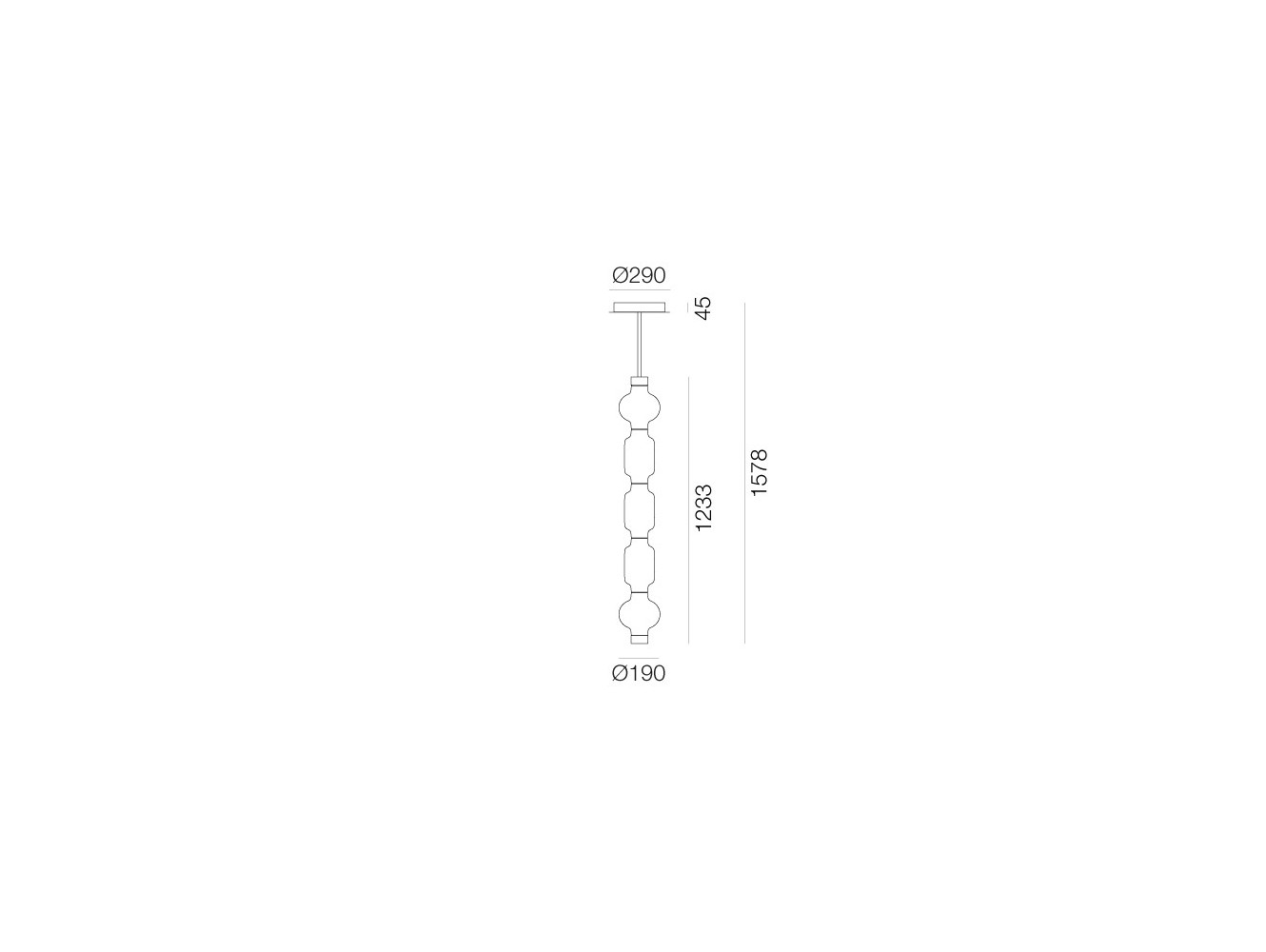 Artemide Alambicco Vertical 5 Vetri Lámpara de suspensión