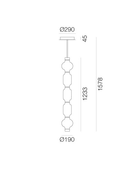Artemide Alambicco Vertical 5 Vetri 2700 Lámpara de suspensión