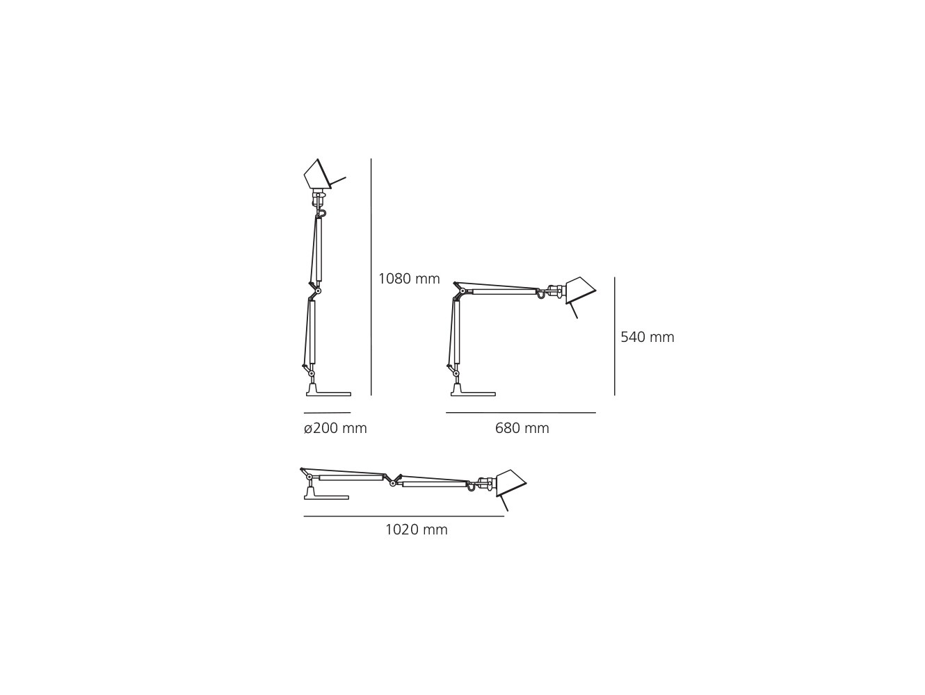 Artemide Tolomeo Mini LED lámpara de sobremesa (sólo cuerpo) Aluminio