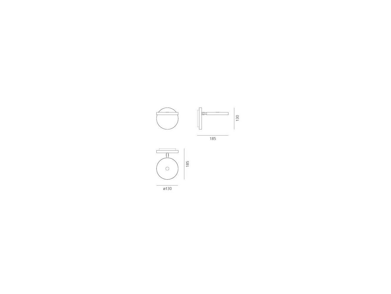 Artemide lámpara de pared Demetra W Sin Conmutador 2700K Negro Mate