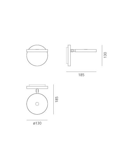 Artemide lámpara de pared Demetra W Sin Conmutador 2700K Negro Mate