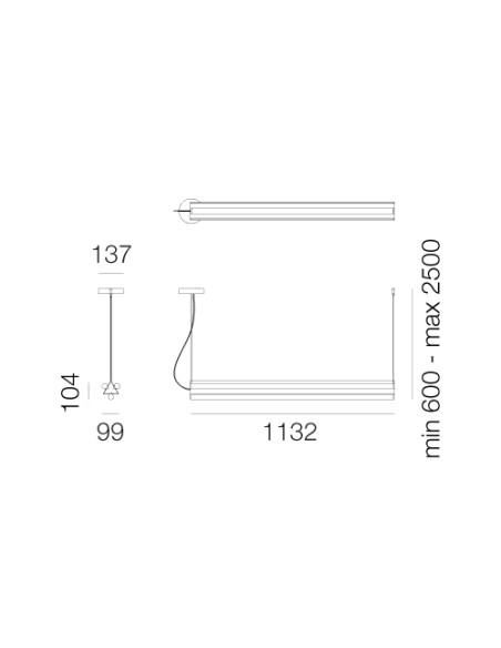 Artemide Dreispitz S Horizontal Lámpara de suspensión